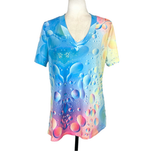 Multicolour waterdrop print t-shirt